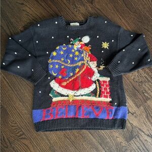 Marisa Christina Classics vintage 90’s Black Santa Sweater
Size: L